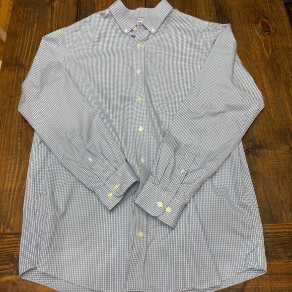 Duluth Trading Co Other - Duluth Trading Co Mens L Tall Relaxed Fit Long Sleeve Button‎ Down Blue Gingham
